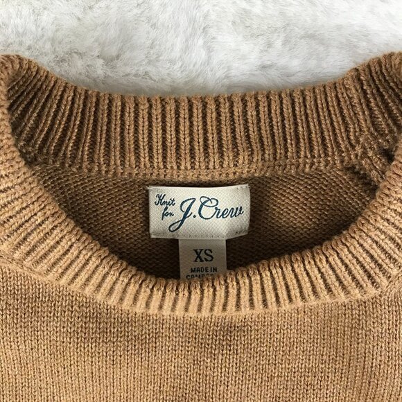 Men's J. CREW Heritage cotton crewneck sweater Camel Beige XS - Picture 2 of 6